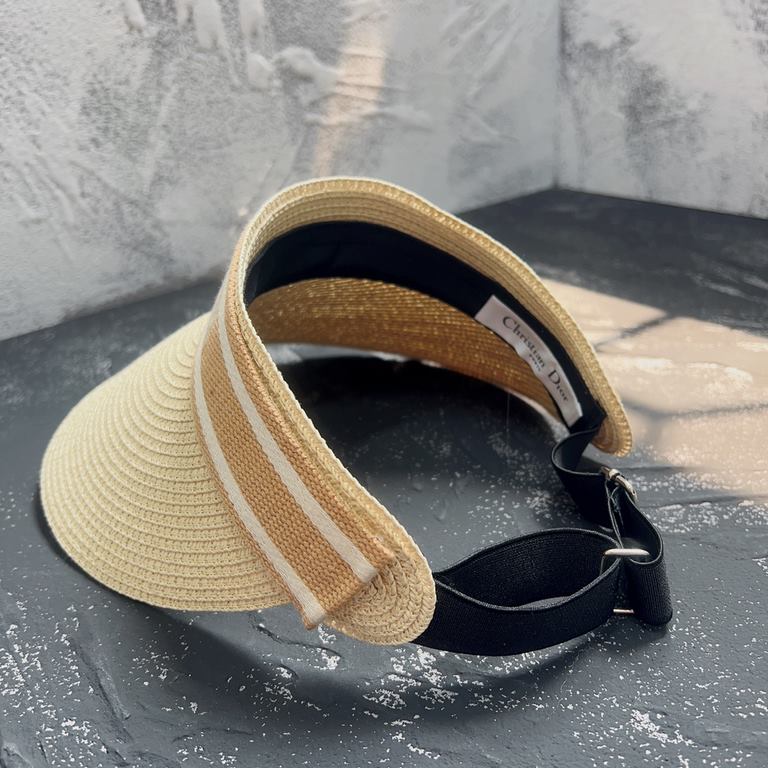 Dior Dior  Hat female summer large brim face shield sunscreen sun hat net red models fashionable versatile straw hollow top straw hat tide ins