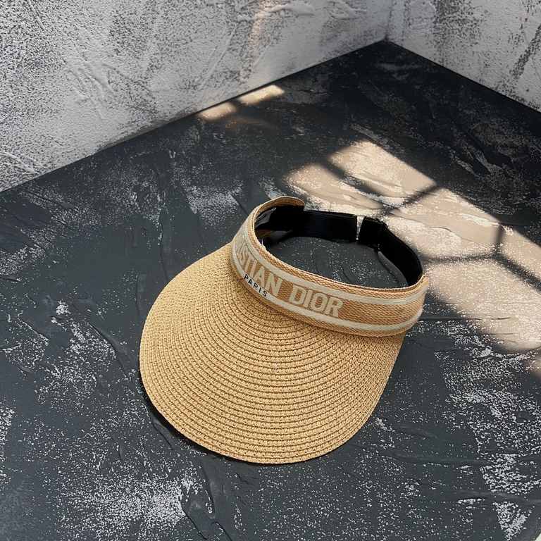 Dior Dior  Hat female summer large brim face shield sunscreen sun hat net red models fashionable versatile straw hollow top straw hat tide ins