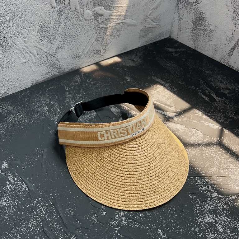 Dior Dior  Hat female summer large brim face shield sunscreen sun hat net red models fashionable versatile straw hollow top straw hat tide ins