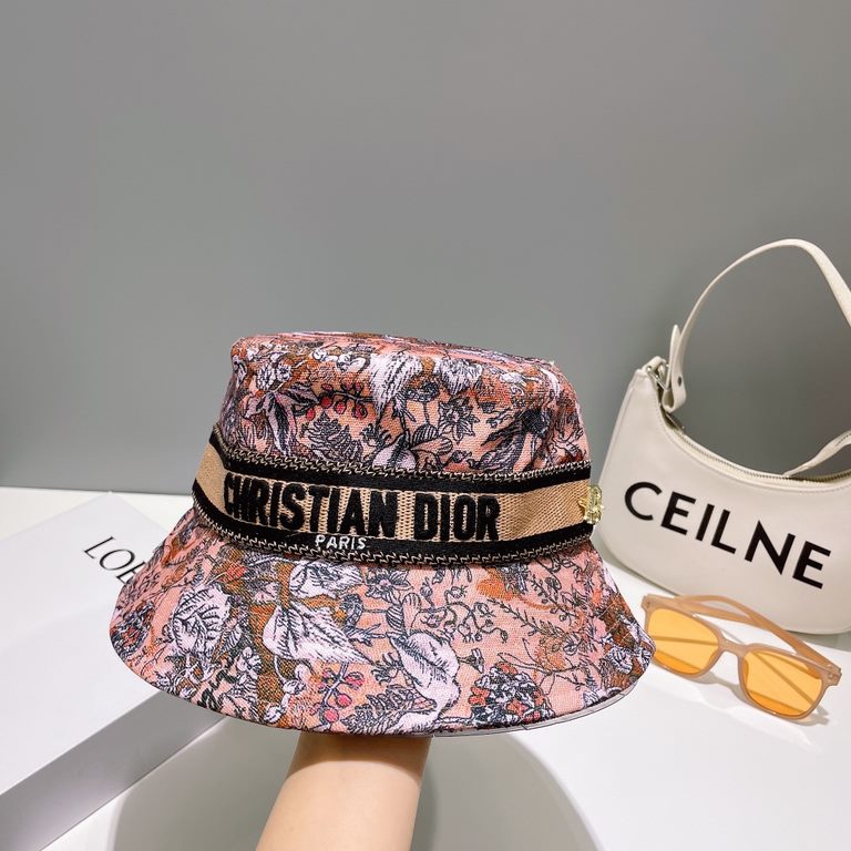 Dior DIOR] official website synchronization on-line flower Korean version of the new heavy custom models 11 original single quality men and women universal fisherman hat Mian Ma geological fabric original quality counter