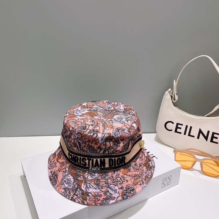 Dior DIOR] official website synchronization on-line flower Korean version of the new heavy custom models 11 original single quality men and women universal fisherman hat Mian Ma geological fabric original quality counter