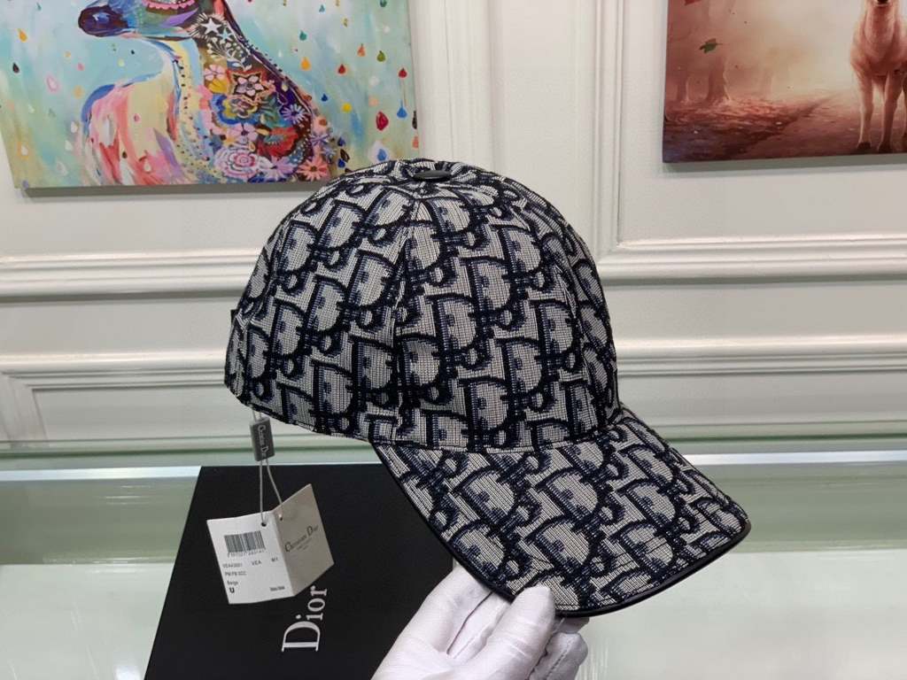 DiorWith box cloth bag, Dior (Dior) new original single baseball cap, Dior old flower, retro flavor, counter out-of-stock popular, 11 open mold customized, original canvas material   head layer cowhide, cotton lining, li