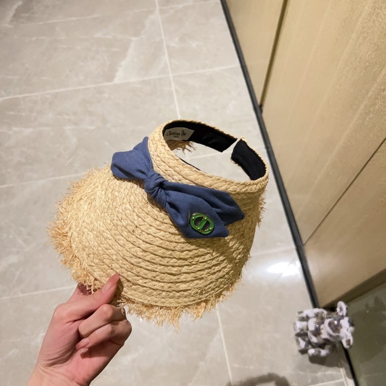 with dust bag [Dior Dior] 2023 new raffia pop sun hat hollow cap, big name shipment, super convenient! Good ride! Out on the street must