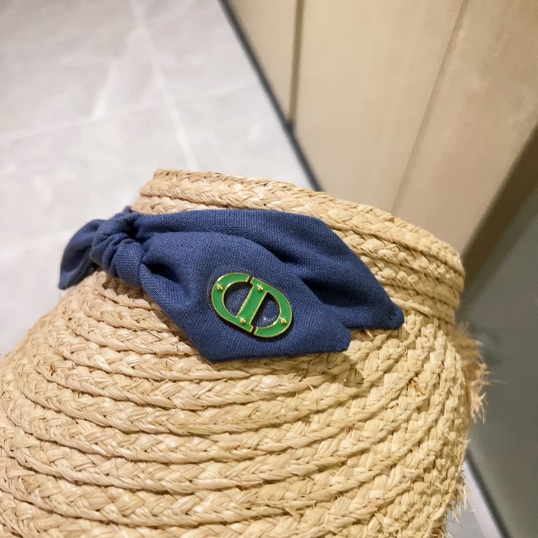 with dust bag [Dior Dior] 2023 new raffia pop sun hat hollow cap, big name shipment, super convenient! Good ride! Out on the street must