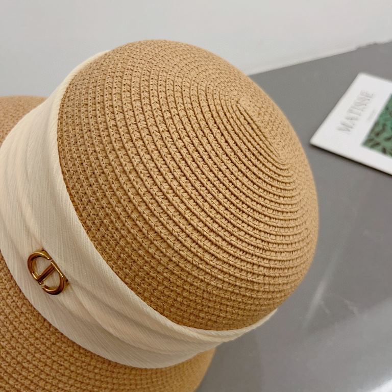 Dior Dior new straw hat, celebrity style bowler hat, head circumference 57cm