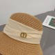 Dior Dior new straw hat, celebrity style bowler hat, head circumference 57cm