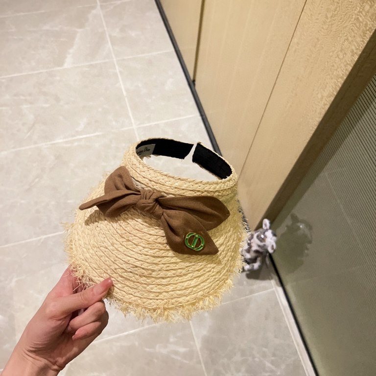 with dust bag [Dior Dior] 2023 new raffia pop sun hat hollow cap, big name shipping, super convenient! Good ride! Out on the street must