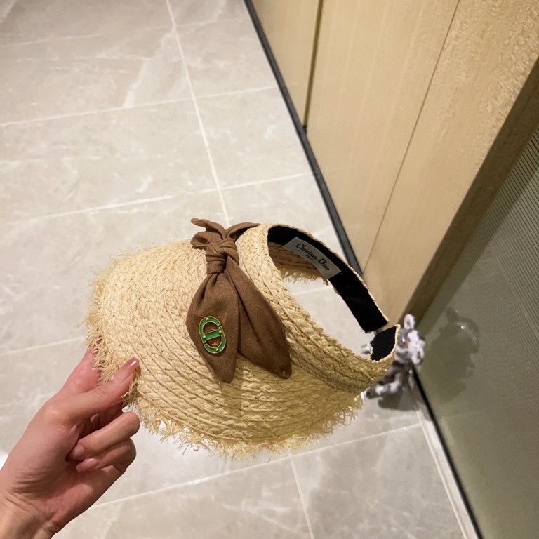 with dust bag [Dior Dior] 2023 new raffia pop sun hat hollow cap, big name shipping, super convenient! Good ride! Out on the street must