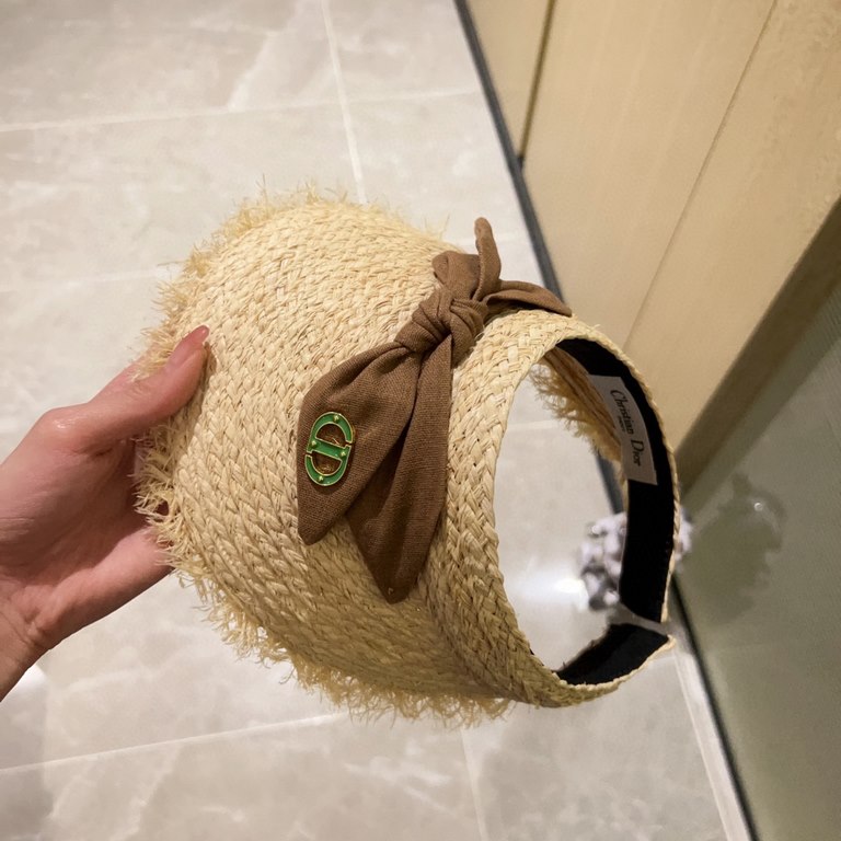 with dust bag [Dior Dior] 2023 new raffia pop sun hat hollow cap, big name shipping, super convenient! Good ride! Out on the street must