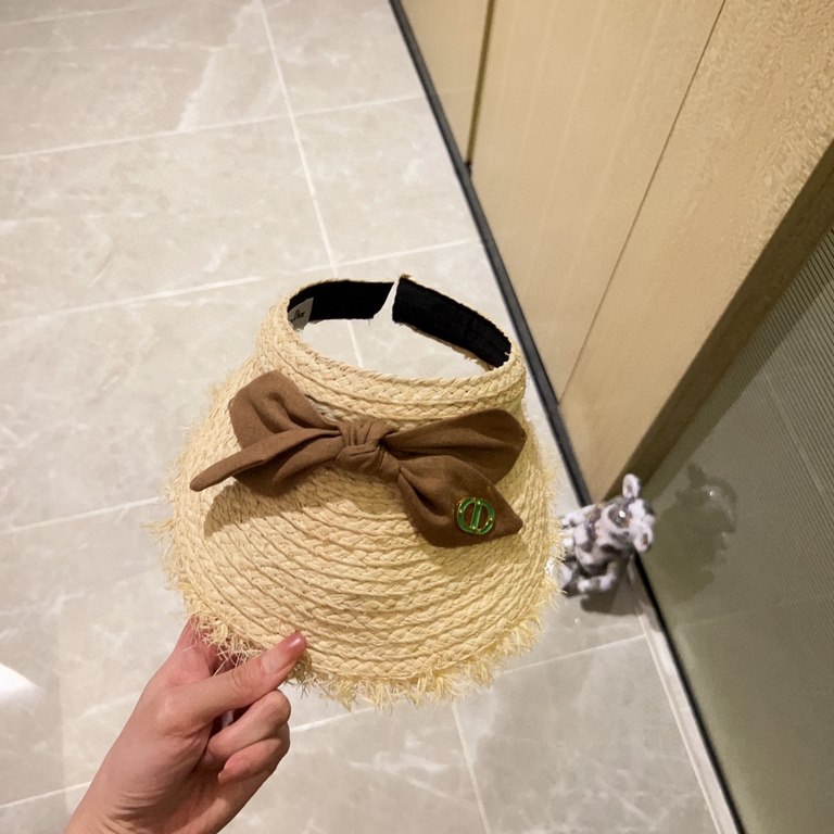 with dust bag [Dior Dior] 2023 new raffia pop sun hat hollow cap, big name shipping, super convenient! Good ride! Out on the street must