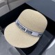 Dior Dior duckweed straw hat, sun hat, color blocking design, head circumference 57cm