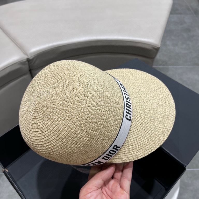 Dior Dior duckweed straw hat, sun hat, color blocking design, head circumference 57cm