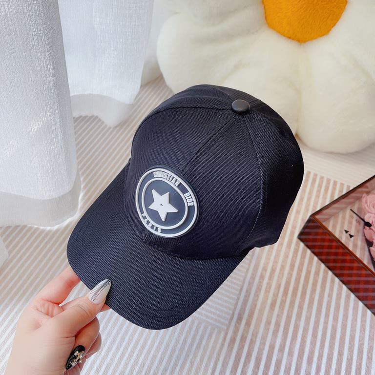 DIOR PARIS new baseball capA new staple accessory for this season, crafted in a black blend with black and white rubberized logo patches and a tonal adjustable strap and logo at the back, it can be paired with a wide ran