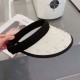 Dior Dior Beaded Hollow Top Hairband, High-end Customized Sun Hat, Black White Beige