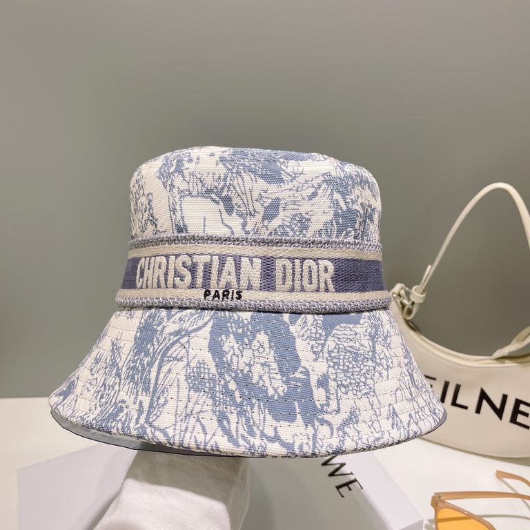 The original single quality [Dior DIOR] official website synchronization on-line landscape painting Korean version of the new heavy custom models 11 original single quality men and women universal fisherman hat Mianma ge