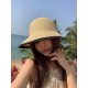 ￥Dior Dior Dior Duck Tongue Straw Hat, Sun Hat, Color Blocking Design, Head Circumference 57cm