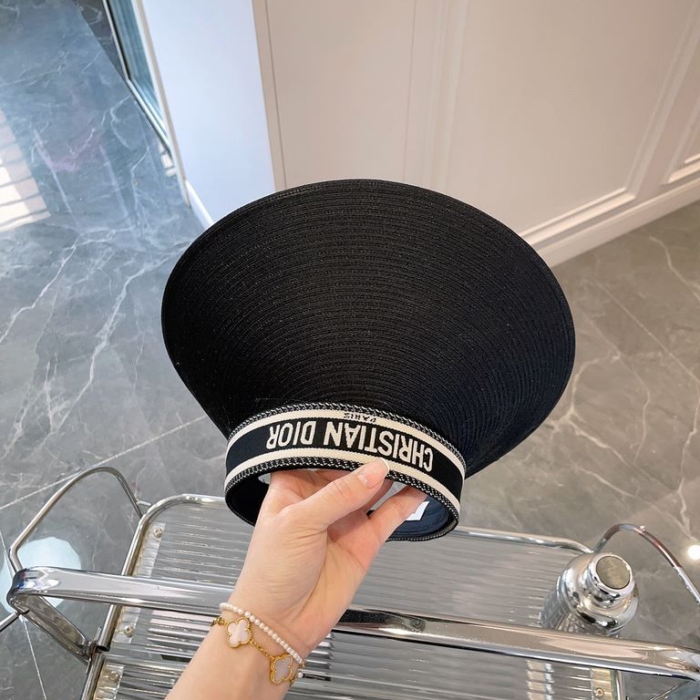 Dior order model high quality thin braid hollow top hatSummer shading shell hollow cap, large brim widening 180 ° full face sunscreenEfficient sunshade, show face small style, big head baby rest assured that the hand!