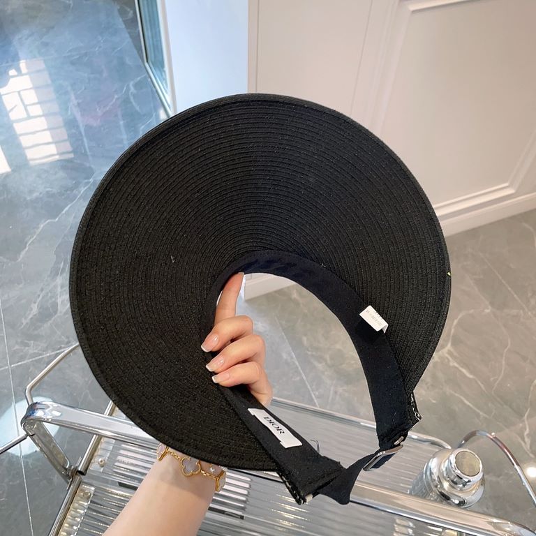 Dior order model high quality thin braid hollow top hatSummer shading shell hollow cap, large brim widening 180 ° full face sunscreenEfficient sunshade, show face small style, big head baby rest assured that the hand!