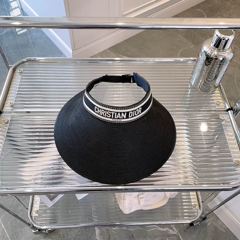 Dior order model high quality thin braid hollow top hatSummer shading shell hollow cap, large brim widening 180 ° full face sunscreenEfficient sunshade, show face small style, big head baby rest assured that the hand!