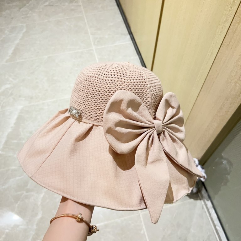 with dust bag [Dior Dior] 2023 spring and summer models of simple large-brimmed bow fisherman's hat, the big models are super good with the big brands, hurry to get it!