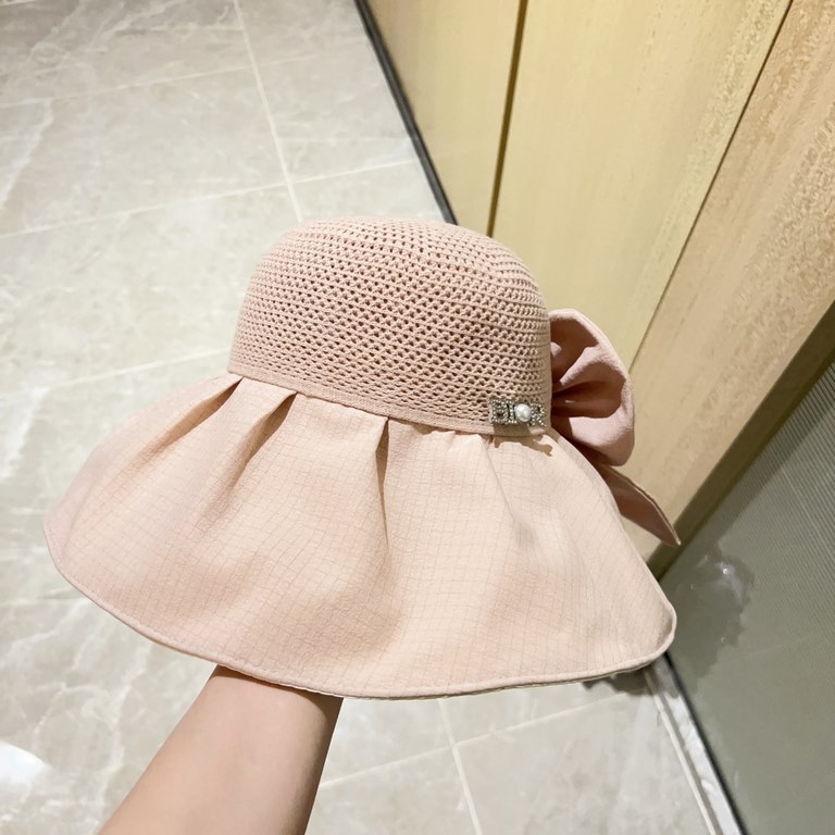 with dust bag [Dior Dior] 2023 spring and summer models of simple large-brimmed bow fisherman's hat, the big models are super good with the big brands, hurry to get it!