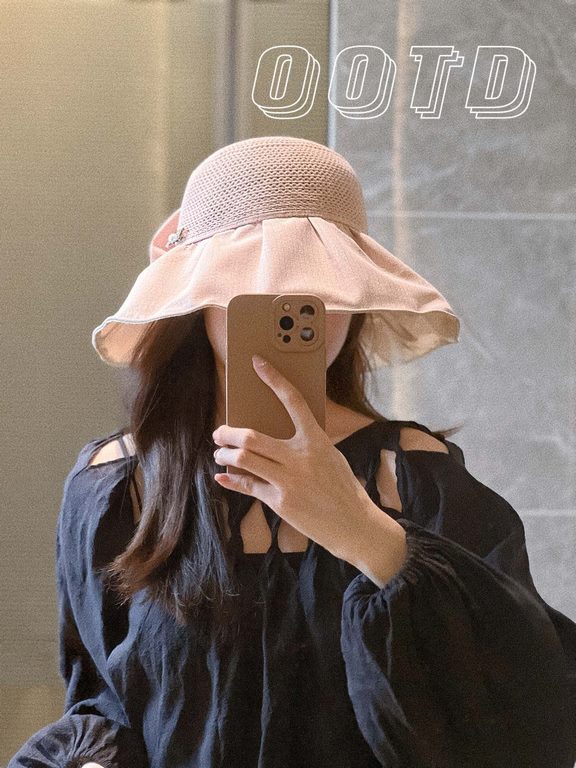 with dust bag [Dior Dior] 2023 spring and summer models of simple large-brimmed bow fisherman's hat, the big models are super good with the big brands, hurry to get it!