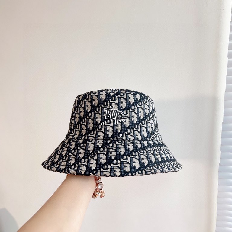 with dust bag [DIOR Dior] 2023 new counter models old flower fisherman's hat, out of the street essential super good with, hurry to get!