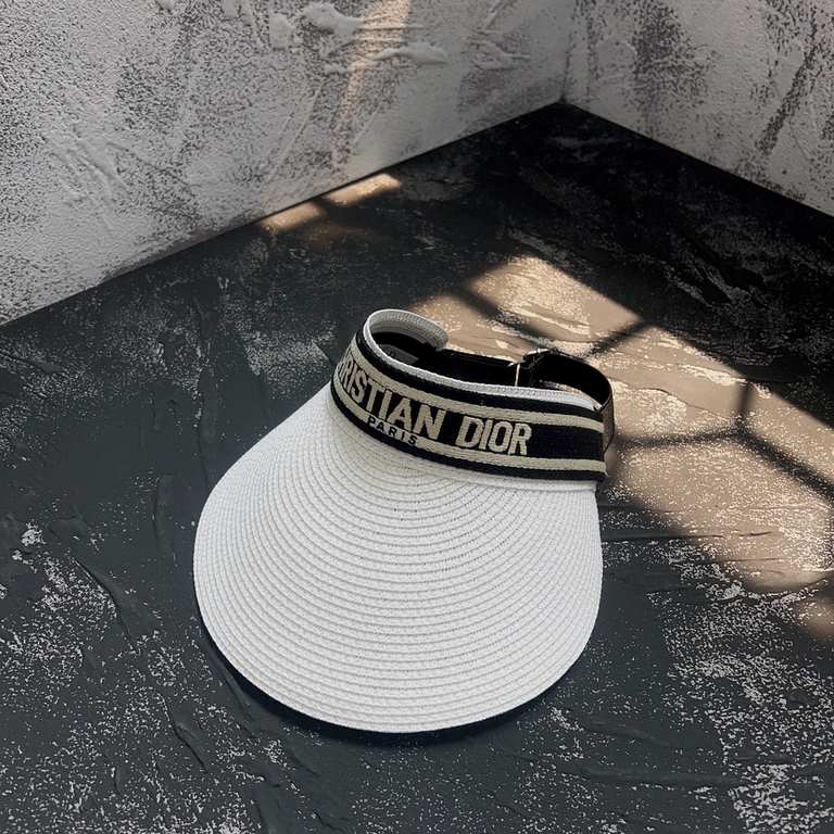 Dior Dior  Hat female summer large brim face shield sunscreen sun hat net red models fashion versatile straw hollow top straw hat tide ins