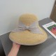 Dior Dior straw hat, foldable sun hat, celebrity temperament model, multi-color Head circumference 57cm