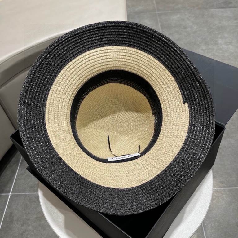 DIOR Dior 2023 early spring new Korean version of the casual straw hat   new models round top fine straw bowler hat straw hat [love] [love] workmanship details fine, simple and generous, versatile single product ~ out of