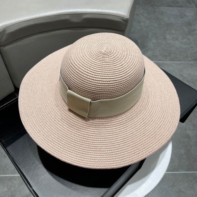 Dior Dior Straw Hat, Sun Hat, Beach Sun Hat Cap, Celebrity Style, With Webbing Headband 57cm