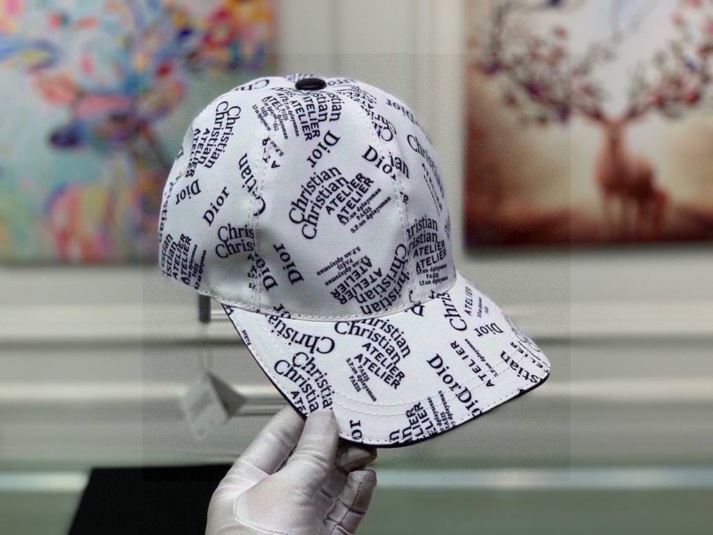 Dior.With box cloth bag, Dior (Dior) new original single baseball cap, Christian Dior silk screen, retro flavor, counter out-of-stock popular, 11 open mold customized, original canvas material   head layer cowhide, cotto