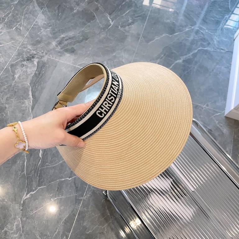 Dior order model high quality thin braid hollow top hatSummer shading shell hollow cap, large brim widening 180 ° full face sunscreenEfficient sunshade, show face small style, big head baby rest assured that the hand!