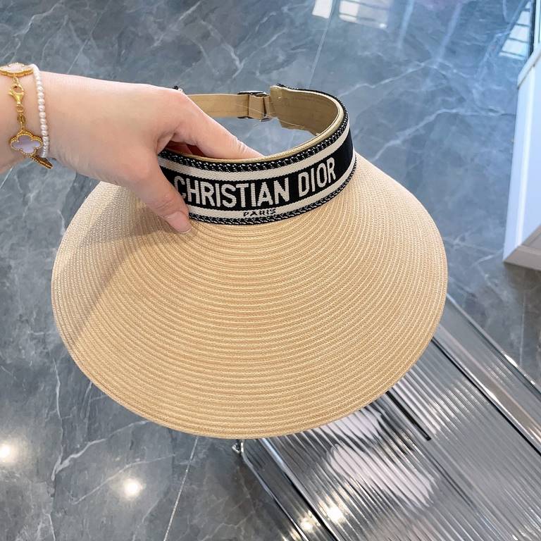 Dior order model high quality thin braid hollow top hatSummer shading shell hollow cap, large brim widening 180 ° full face sunscreenEfficient sunshade, show face small style, big head baby rest assured that the hand!