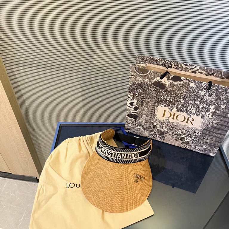 with dust bag [DIOR Dior] 2023 summer new small fragrance wind popping sun hat hollow cap, the big name shipment, super convenient! Good ride! Out on the street must