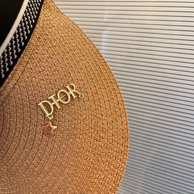 with dust bag [DIOR Dior] 2023 summer new small fragrance wind popping sun hat hollow cap, the big name shipment, super convenient! Good ride! Out on the street must