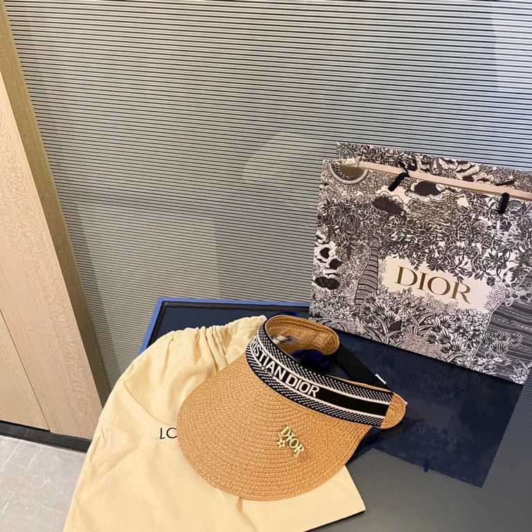 with dust bag [DIOR Dior] 2023 summer new small fragrance wind popping sun hat hollow cap, the big name shipment, super convenient! Good ride! Out on the street must