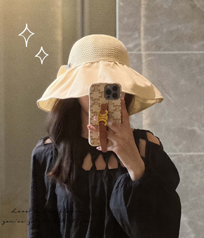 with dust bag [Dior Dior] 2023 spring and summer models of simple large-brimmed bow fisherman's hat, the big models are super good with the big brands, hurry to get it!