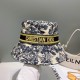 The original single quality [Dior DIOR] official website synchronization on-line landscape painting Korean version of the new heavy custom models 11 original single quality men and women universal fisherman hat Mianma ge