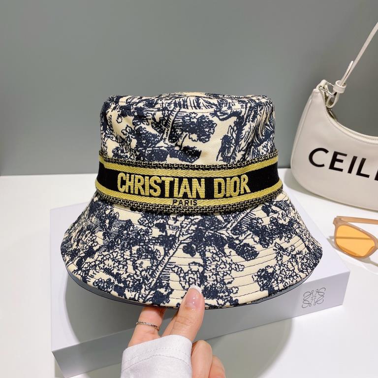 The original single quality [Dior DIOR] official website synchronization on-line landscape painting Korean version of the new heavy custom models 11 original single quality men and women universal fisherman hat Mianma ge