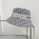 Dior Old Flower Fisherman's Hat 2021   Super good-looking and fashionable model Whoever wears it, whoever is beautiful!Embroidery, one size fits all, black and gray.