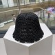 DIOR Dior summer new knitted clip color breathable bucket hat outdoor travel fashion sunscreen Korean pot hat fisherman hat