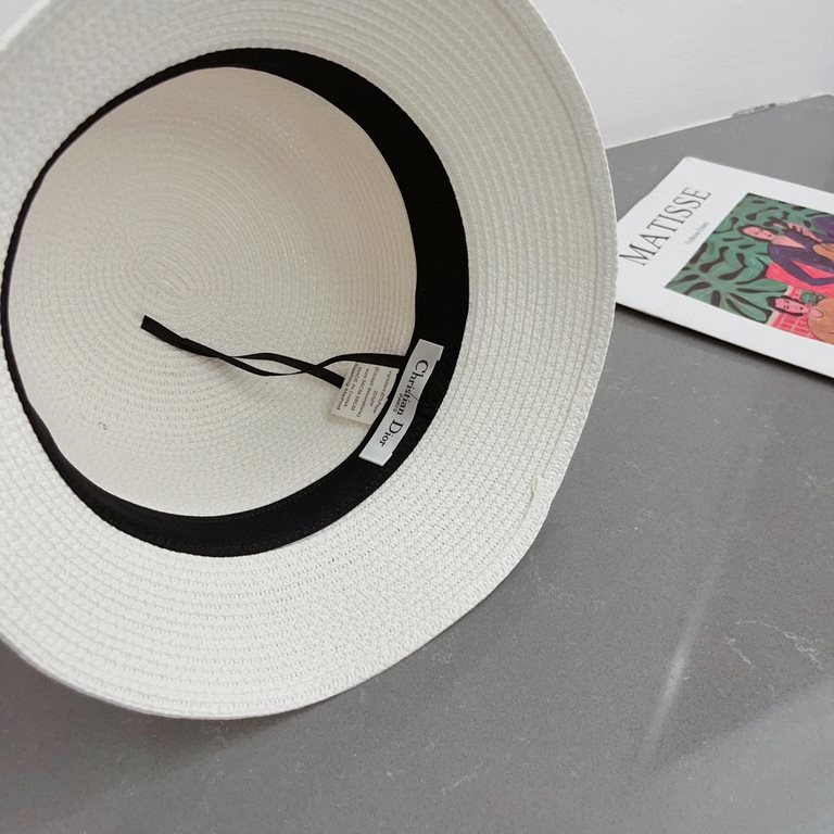 Dior Dior new straw hat, celebrity style bowler hat, head circumference 57cm