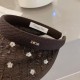 Dior Dior Beaded Hollow Top Hairband, High-end Customized Sun Hat, Black White Beige