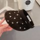 Dior Dior Beaded Hollow Top Hairband, High-end Customized Sun Hat, Black White Beige