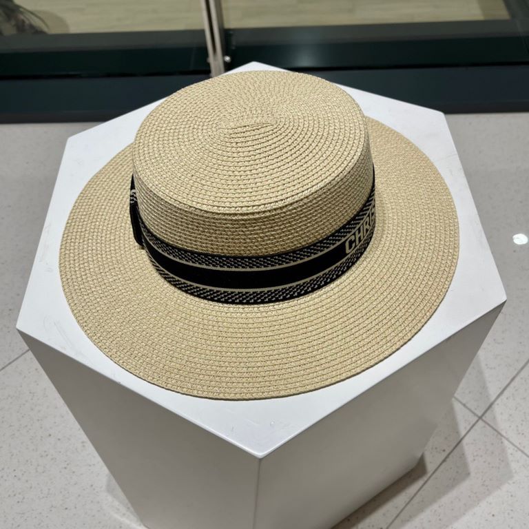 Dior Dior new straw hat, sun hat, flat cap, head circumference 57cm