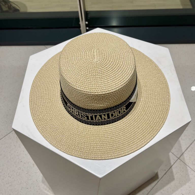 Dior Dior new straw hat, sun hat, flat cap, head circumference 57cm