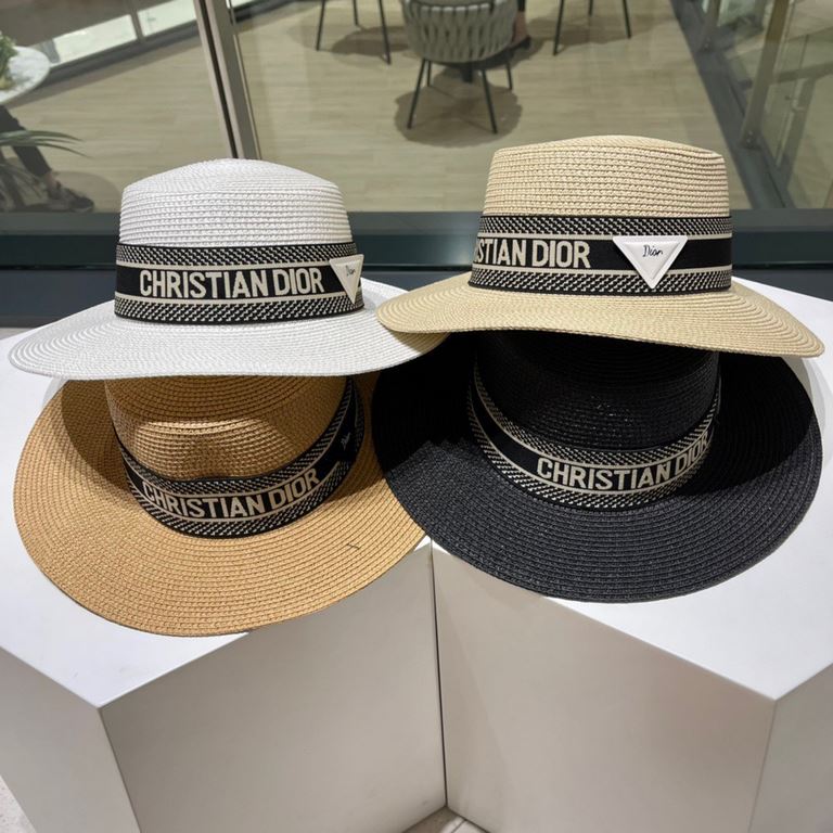 Dior Dior new straw hat, sun hat, flat cap, head circumference 57cm