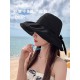 DIOR Dior fisherman hat female summer new large brim cover the whole face vinyl sun hat sunscreen sun hat UV sun hat children