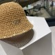 DIOR Dior summer new knitted clip color breathable bucket hat outdoor travel fashion sunscreen Korean pot hat fisherman hat